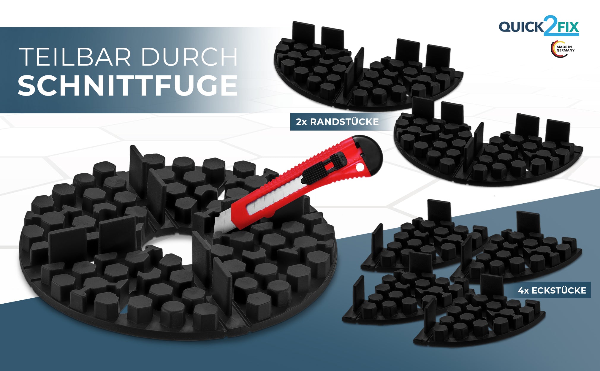 Plattenlager / Stelzlager Aus TPE-Gummi – 50 Stück, 10x10 Cm, 3 Mm Fuge, Made In Germany